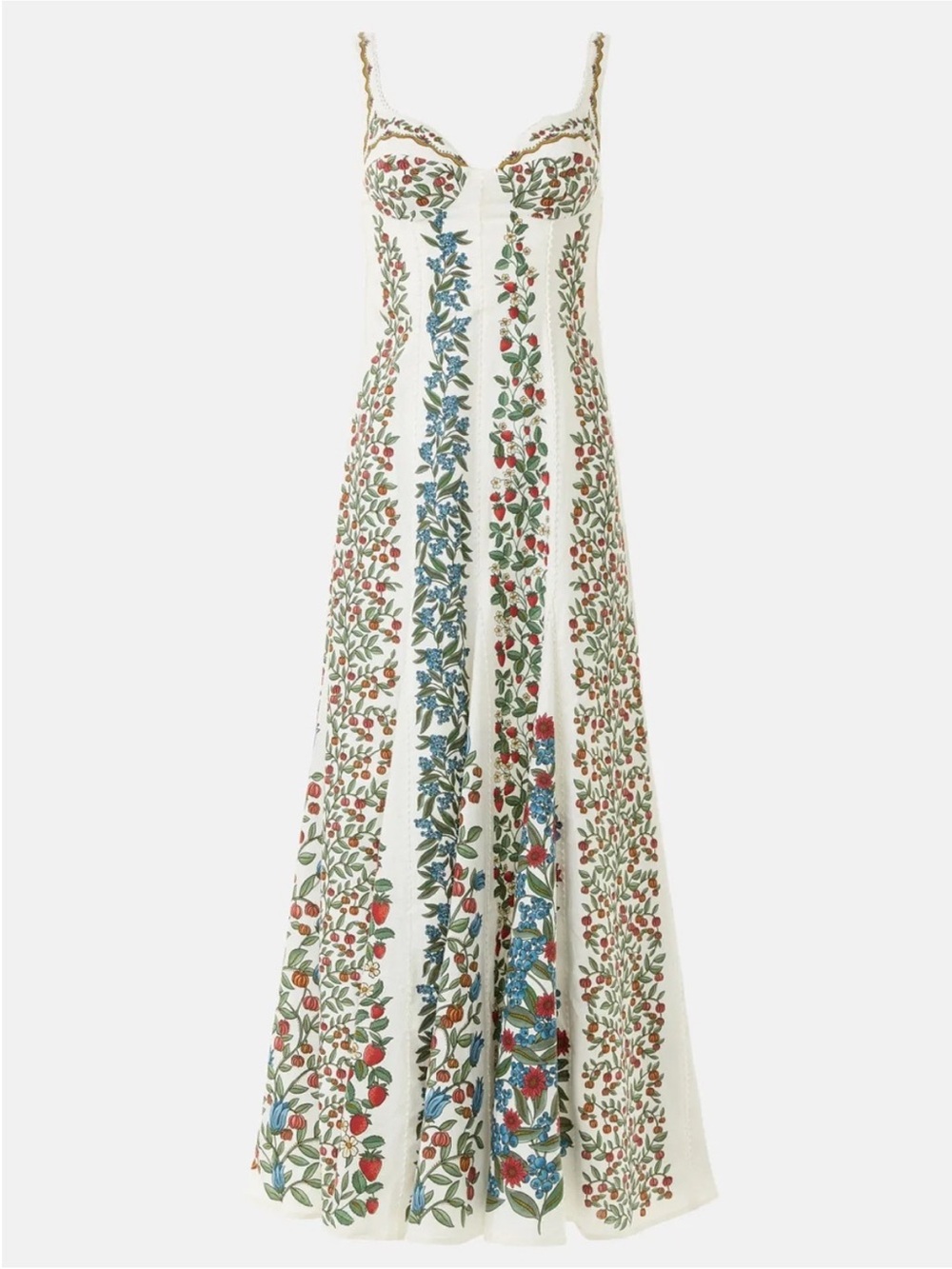 NWT FARM Rio Fruit Beauty Linen Blend Floral Print Cocktail Maxi Dress XS